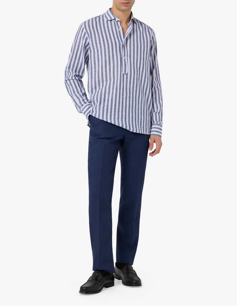 Sartoria Italiana Camicia a righe in cotone e lino - immagine 2 Sartoria Italiana Camicia a righe in cotone e lino - immagine 2