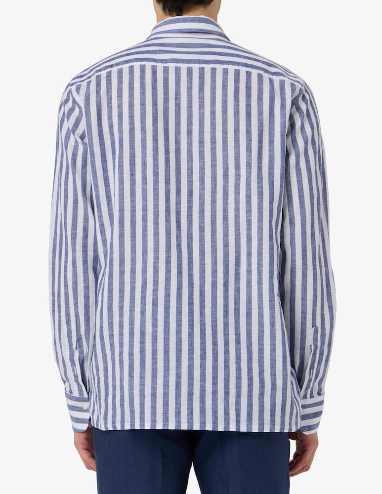 Sartoria Italiana Camicia a righe in cotone e lino - immagine 3 Sartoria Italiana Camicia a righe in cotone e lino - immagine 3