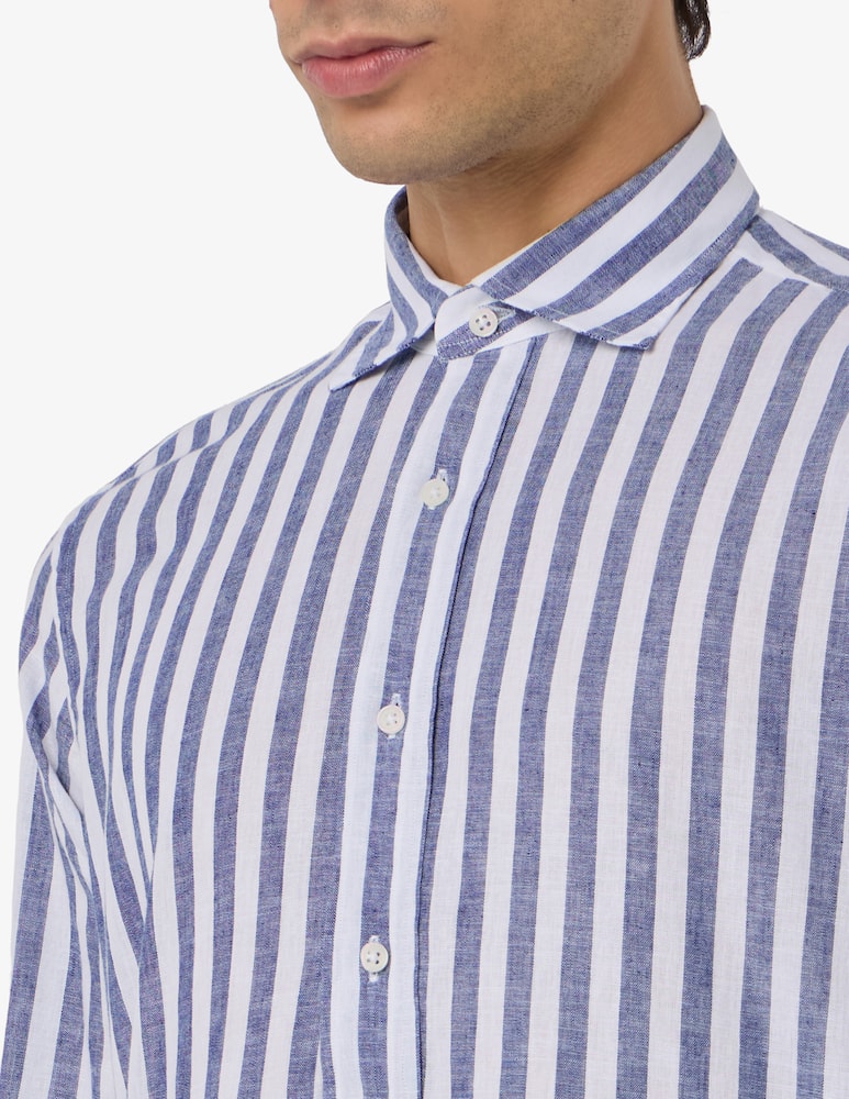 Sartoria Italiana Camicia a righe in cotone e lino - immagine 4 Sartoria Italiana Camicia a righe in cotone e lino - immagine 4