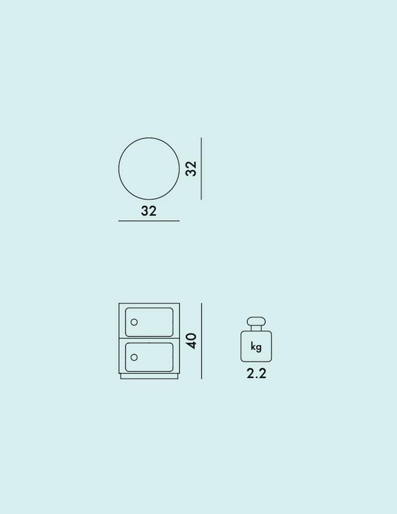 rinascente Kartell Mobile contenitore componibile 2 elementi