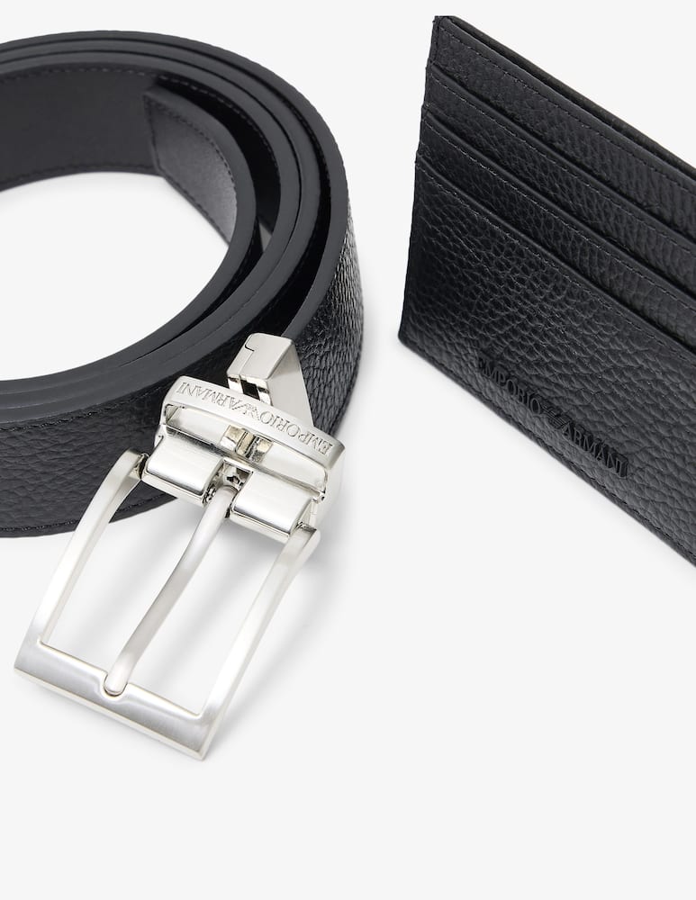 Emporio Armani Leather belt and cardholder set - picture 2