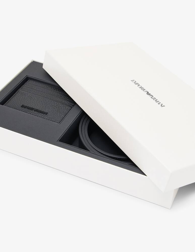 rinascente Emporio Armani Leather belt and cardholder set