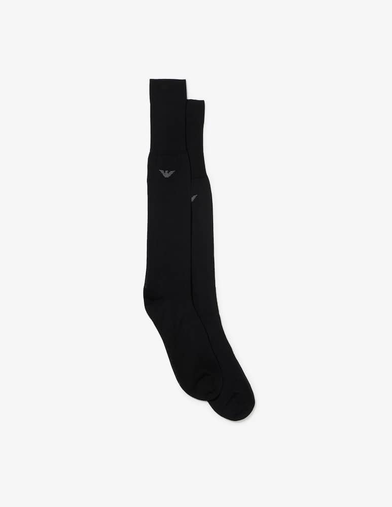 Emporio Armani Dressy cotton lisle long socks - picture 1 Emporio Armani Dressy cotton lisle long socks - picture 1