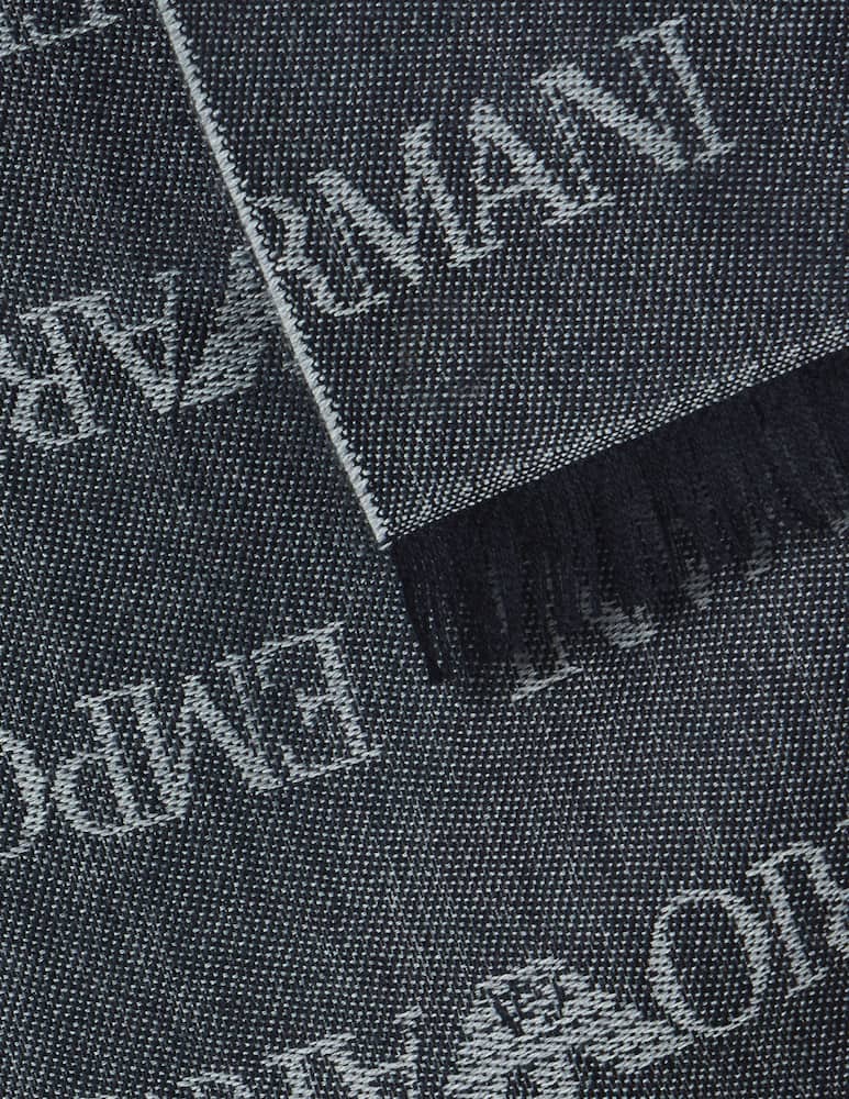 rinascente Emporio Armani Logo wool scarf
