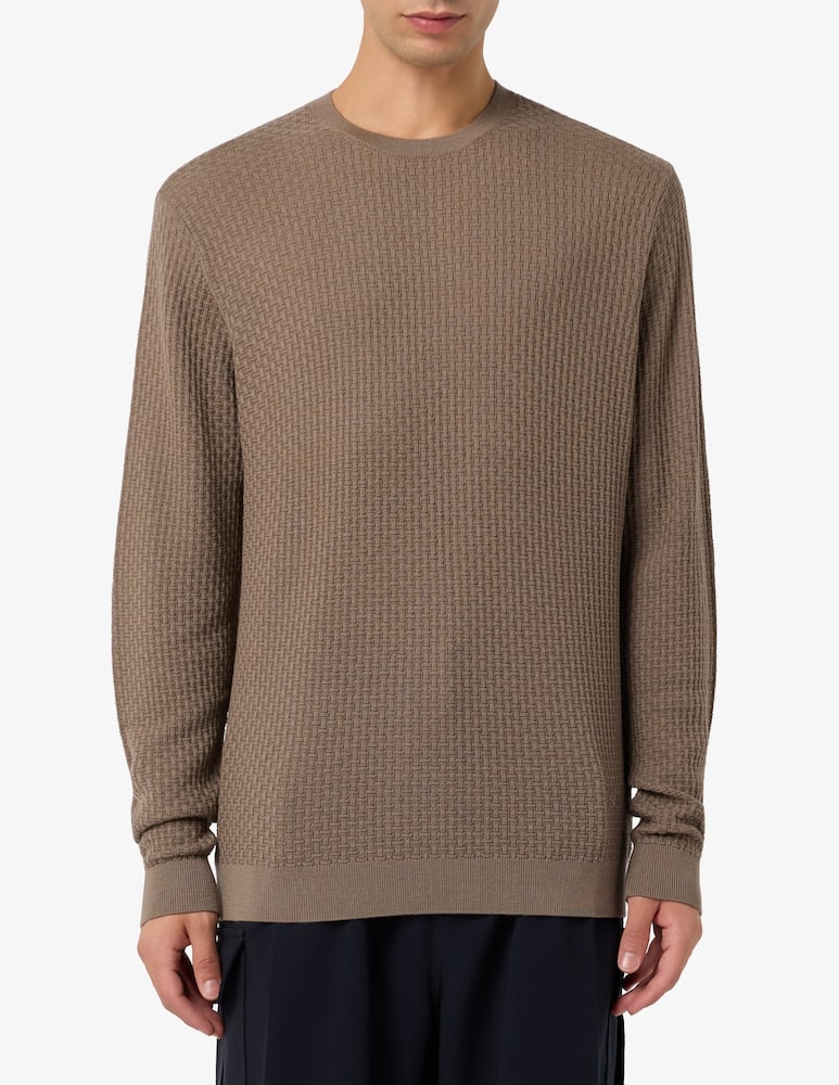 rinascente Emporio Armani Maglia trama mattoncino lana
