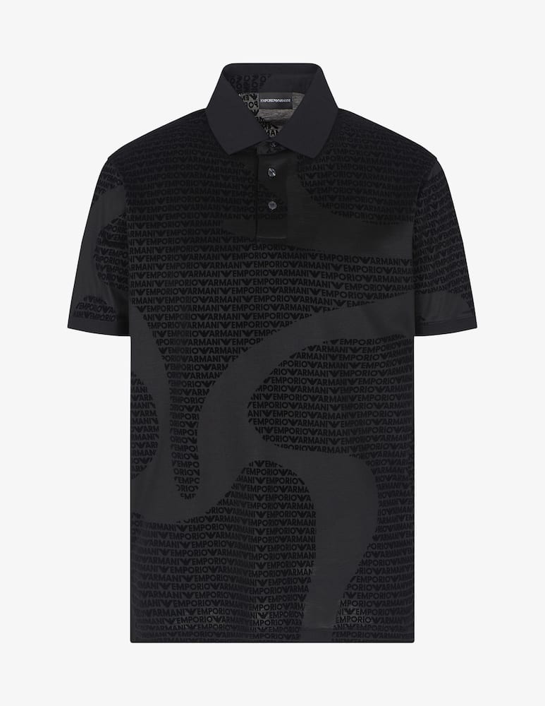 rinascente Emporio Armani Polo con lettering flock