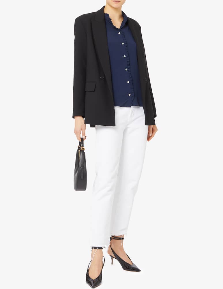 rinascente iBlues Papero ruffled mandarin collar shirt