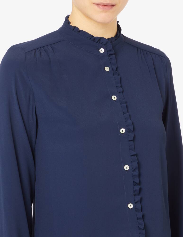 rinascente iBlues Papero ruffled mandarin collar shirt