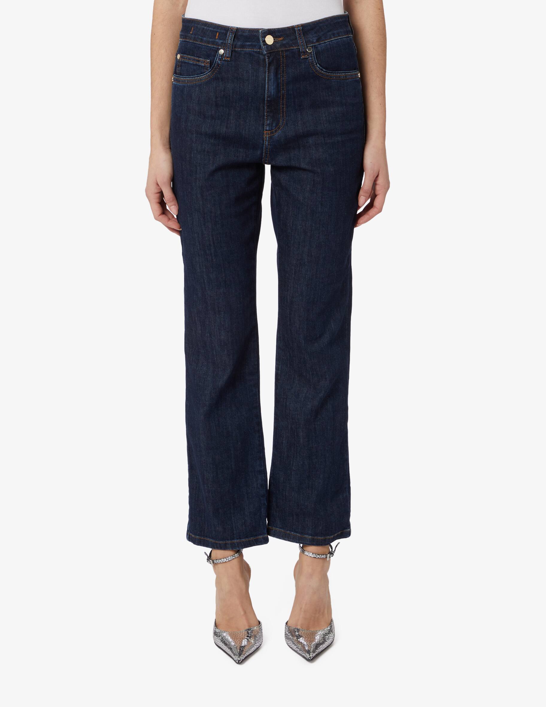 Jeans A Gamba Dritta Con Strass E Paillettes – Vita Alta, Taglio Largo E Comodo – Perfetti Per Feste E Streetwear