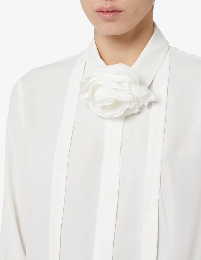 rinascente Marella Sauro mix silk flower belt shirt