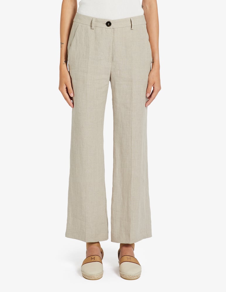 Marella Pantaloni trombetta lino Muschio - immagine 1 Marella Pantaloni trombetta lino Muschio - immagine 1