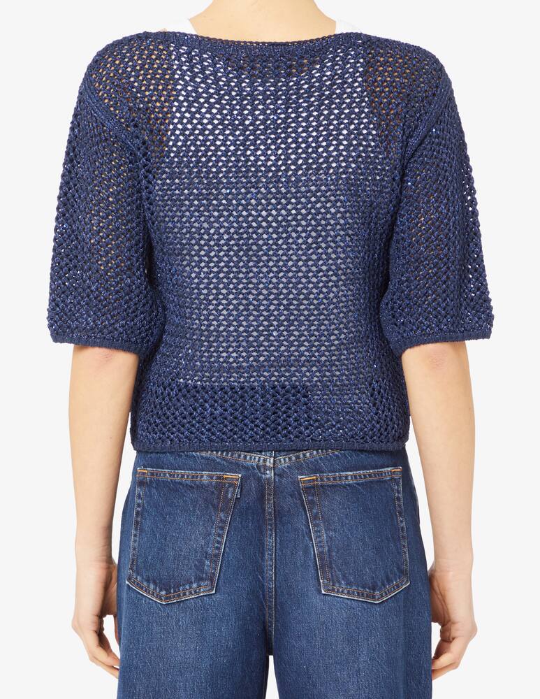 rinascente Marella Top rete lurex paillete barca Alare