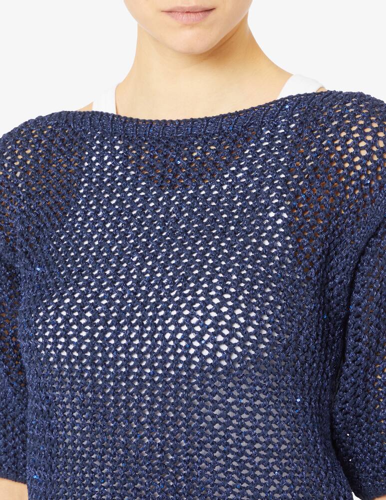 rinascente Marella Top rete lurex paillete barca Alare