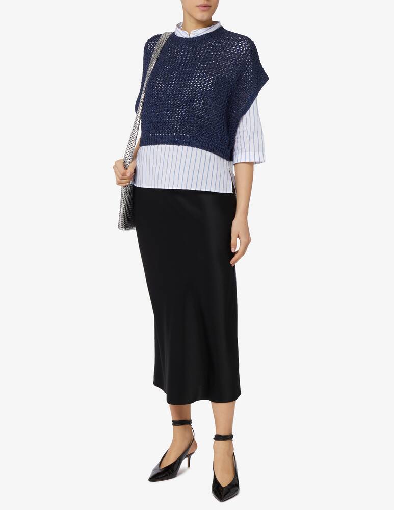 rinascente Marella Clown sequined lurex cape mesh top