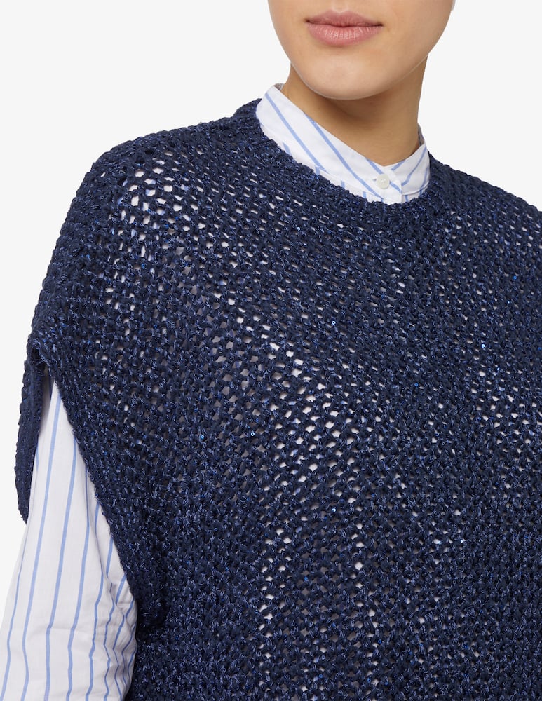 rinascente Marella Clown sequined lurex cape mesh top