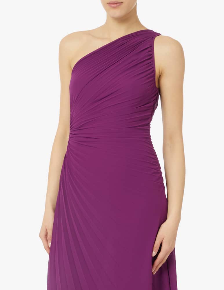 iBlues Long one-shoulder pleated dress in Cardboard - picture 4 iBlues Long one-shoulder pleated dress in Cardboard - picture 4