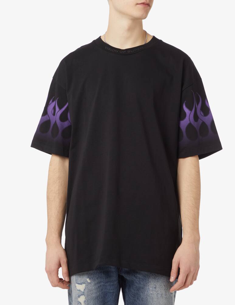 Vision of Super Black t-shirt with purple flames - Black - picture 1 Vision of Super Black t-shirt with purple flames - Black - picture 1