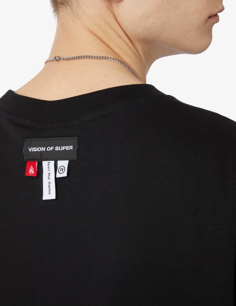 rinascente Vision of Super Black t-shirt with purple flames - Black