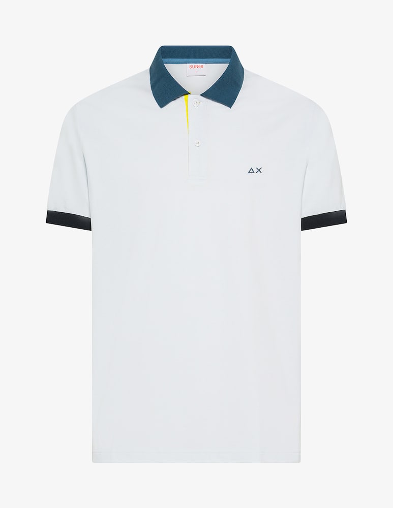Sun68 Polo piquet tricolor trim - picture 1 Sun68 Polo piquet tricolor trim - picture 1