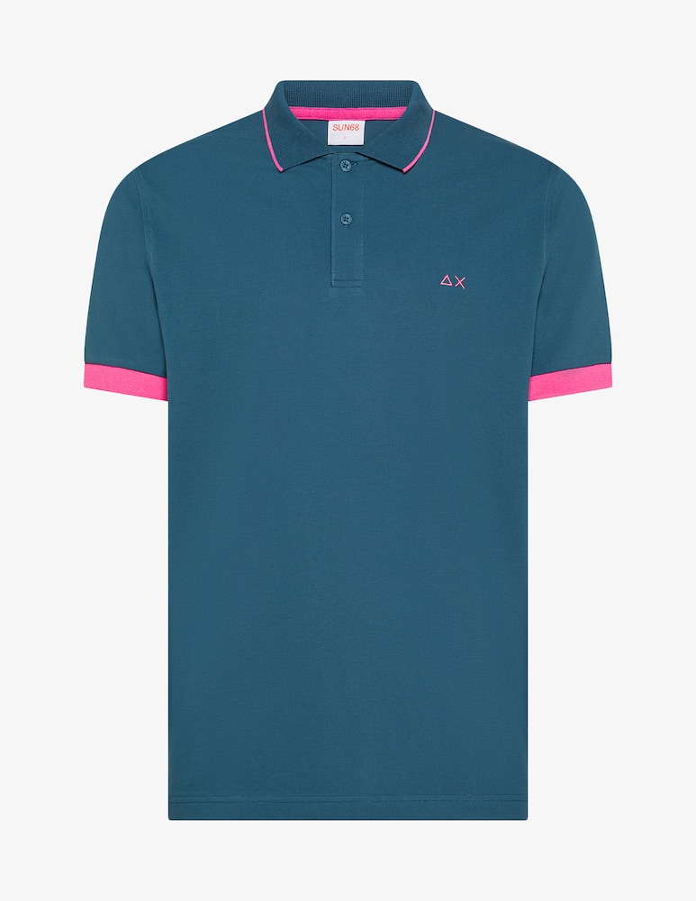 rinascente Sun68 Polo piquet logo fluo