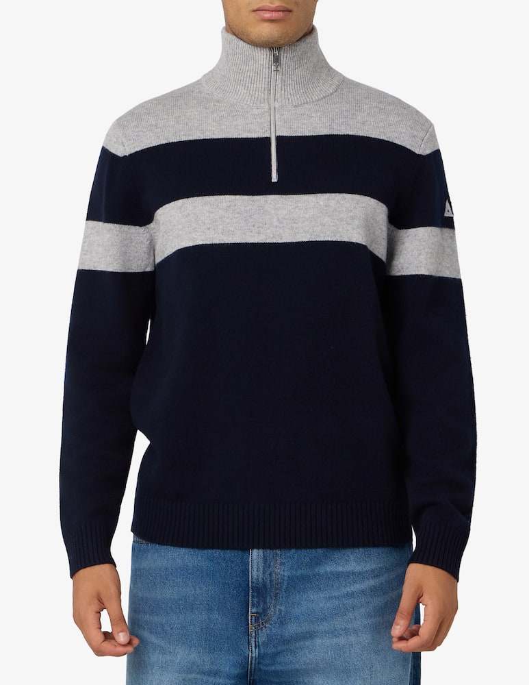 Sun68 Striped funnel neck jumper - picture 1 Sun68 Striped funnel neck jumper - picture 1