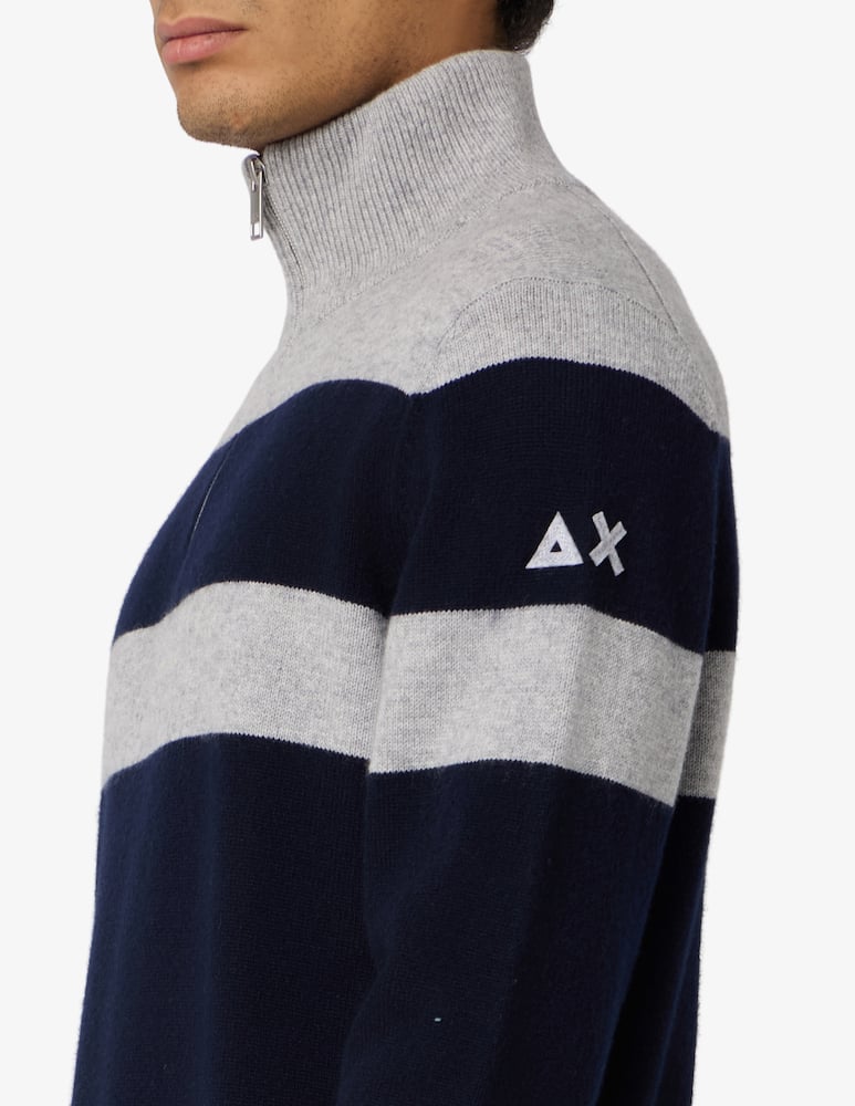 Sun68 Striped funnel neck jumper - picture 4 Sun68 Striped funnel neck jumper - picture 4