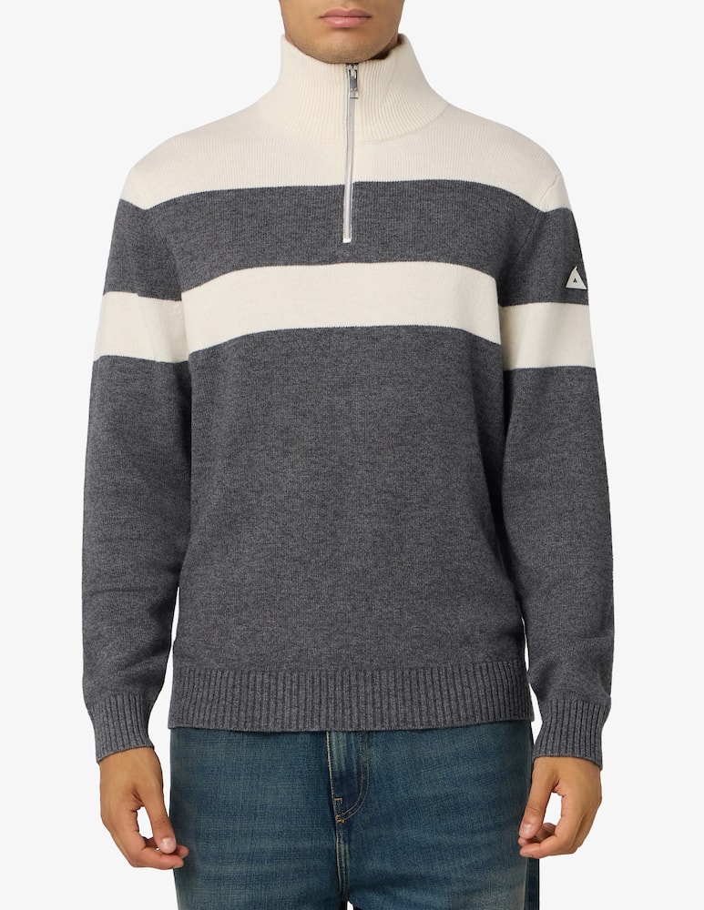 Sun68 striped zip-neck jumper - picture 1 Sun68 striped zip-neck jumper - picture 1