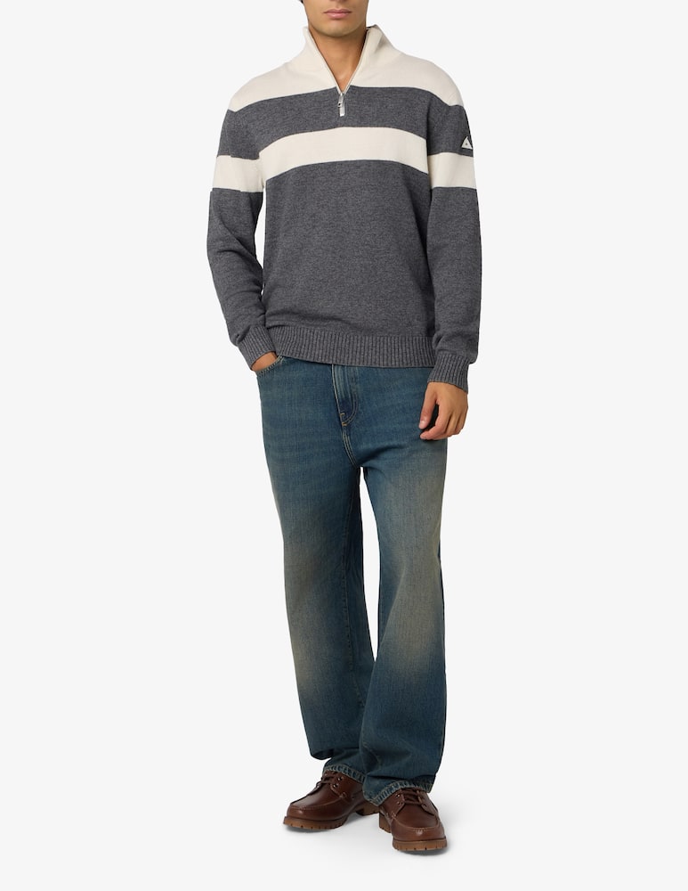 Sun68 striped zip-neck jumper - picture 2 Sun68 striped zip-neck jumper - picture 2