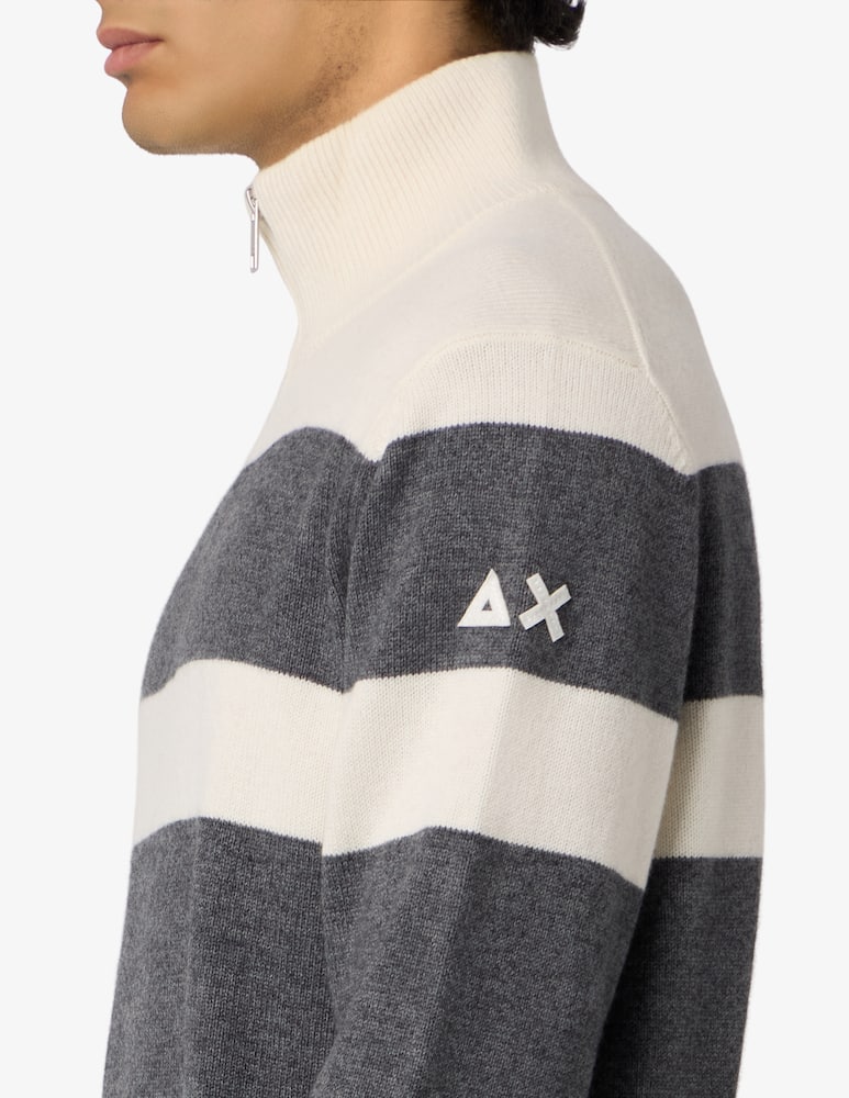 Sun68 striped zip-neck jumper - picture 4 Sun68 striped zip-neck jumper - picture 4