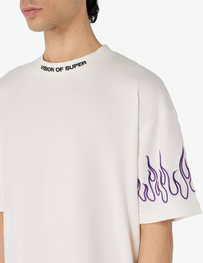 rinascente Vision of Super T-shirt con fiamme ricamate