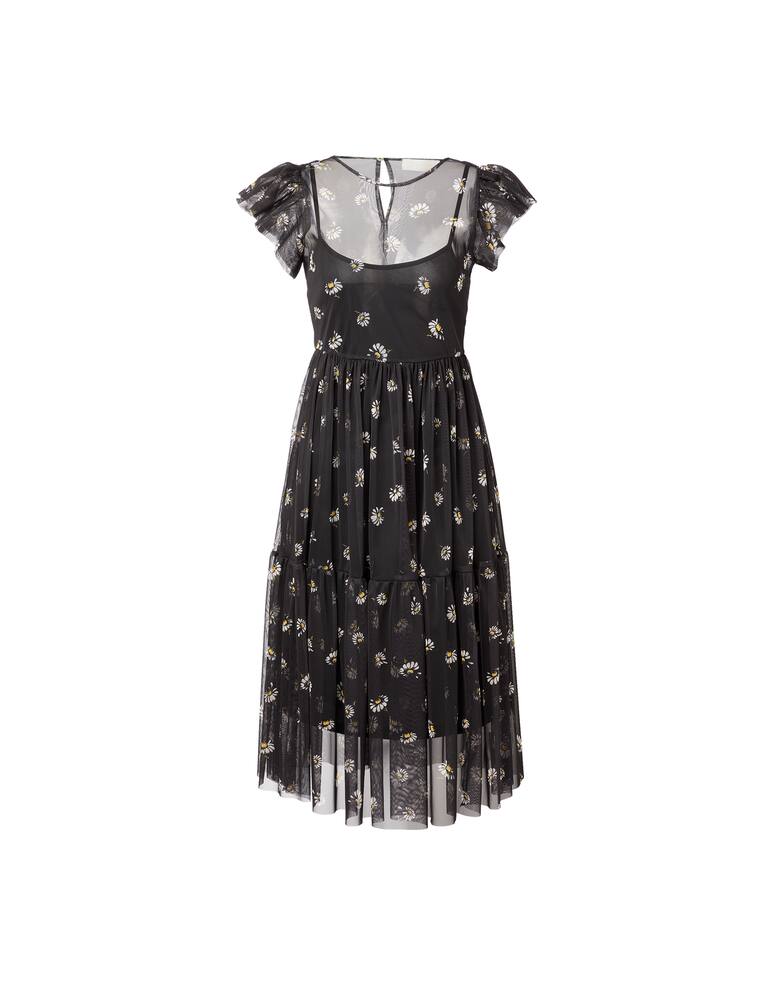 rinascente iBlues Tiffany tulle midi dress - black