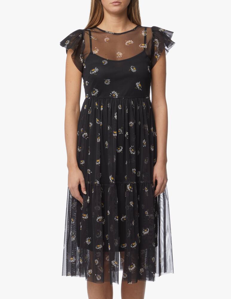 rinascente iBlues Tiffany tulle midi dress - black