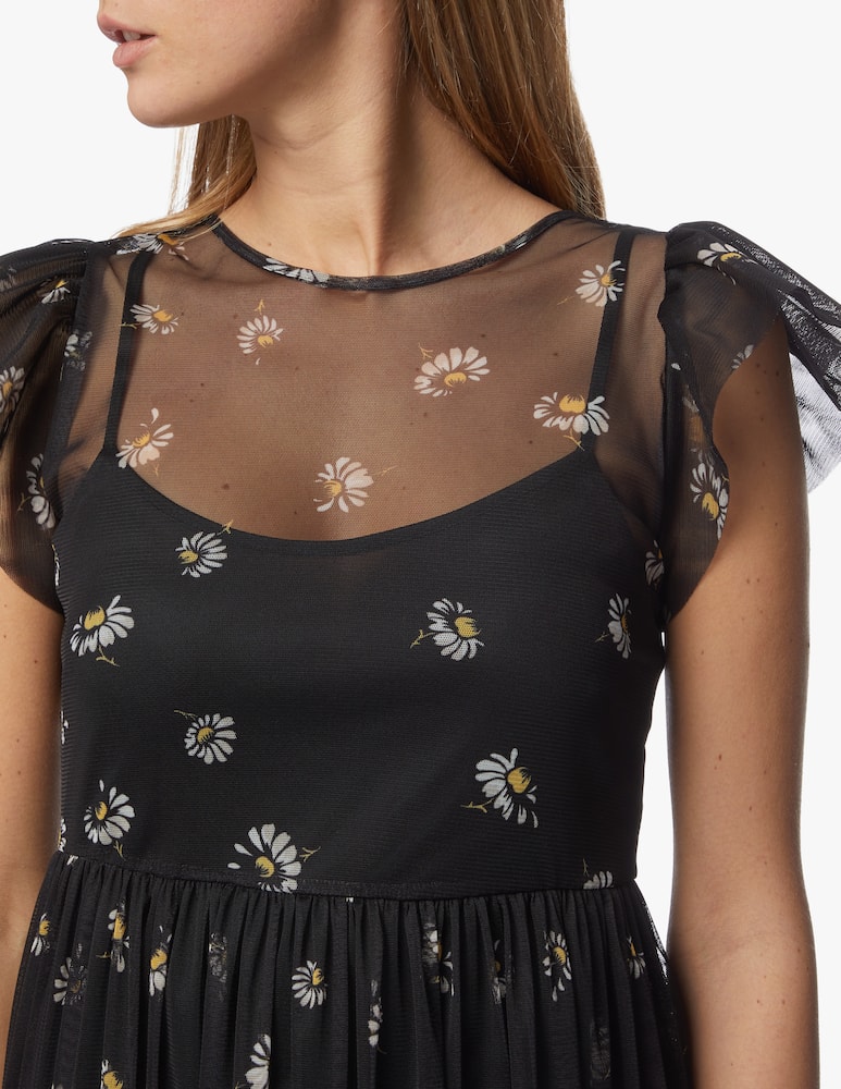 rinascente iBlues Tiffany tulle midi dress - black