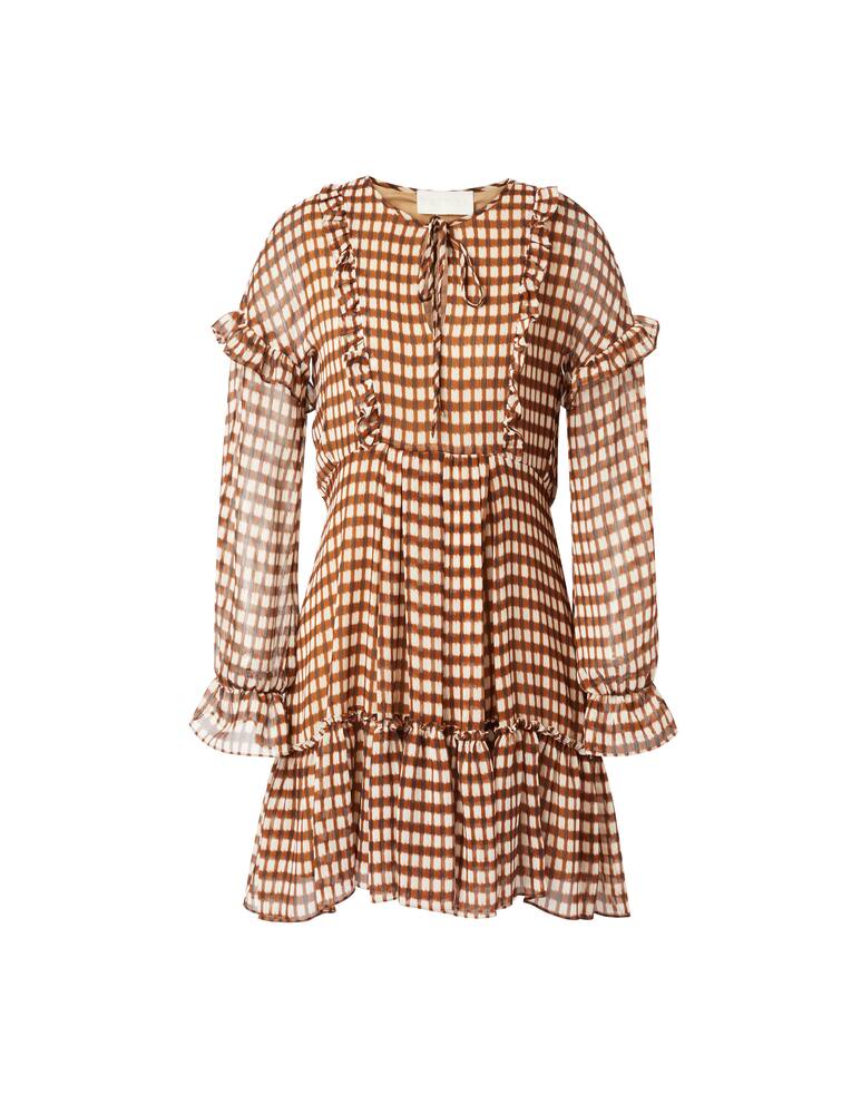 rinascente iBlues Vestito a manica lunga stampa a quadri Laser - marrone