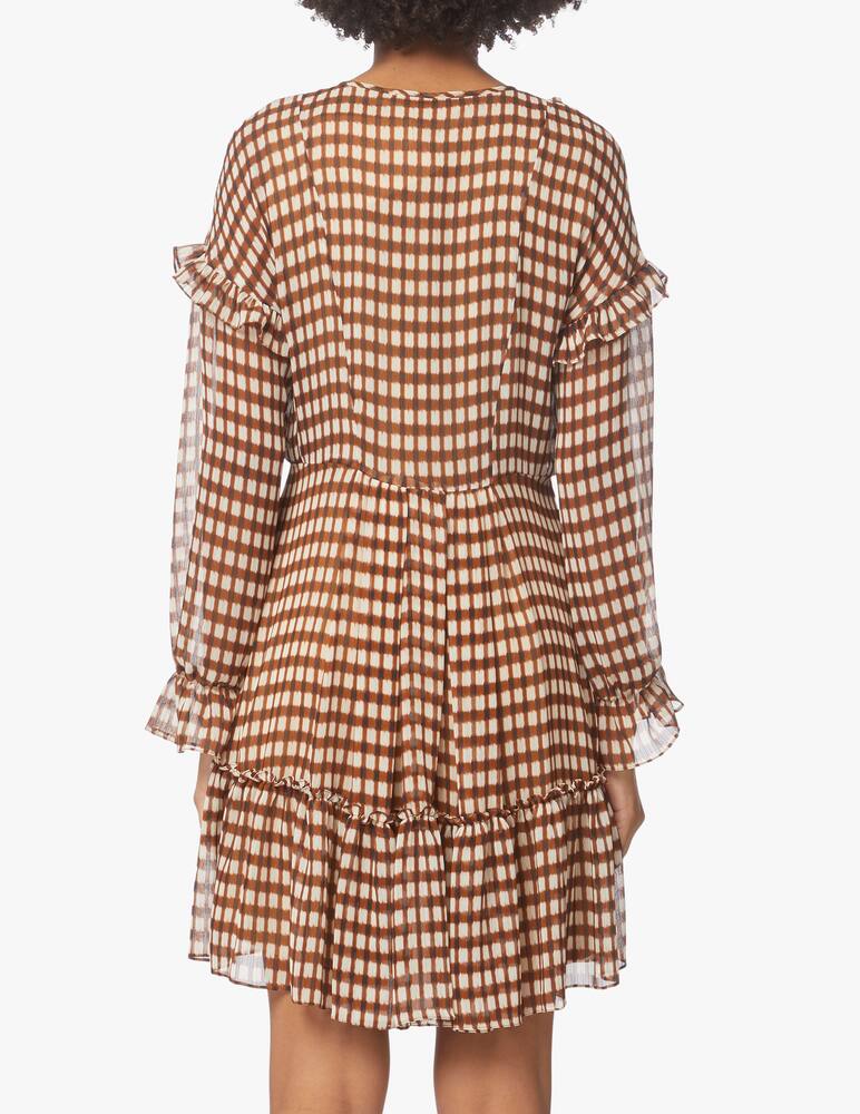 rinascente iBlues Vestito a manica lunga stampa a quadri Laser - marrone