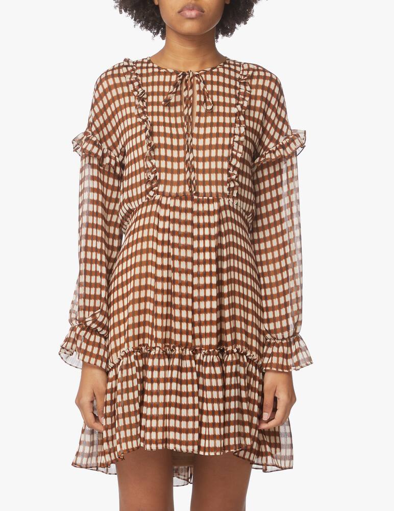 rinascente iBlues Vestito a manica lunga stampa a quadri Laser - marrone