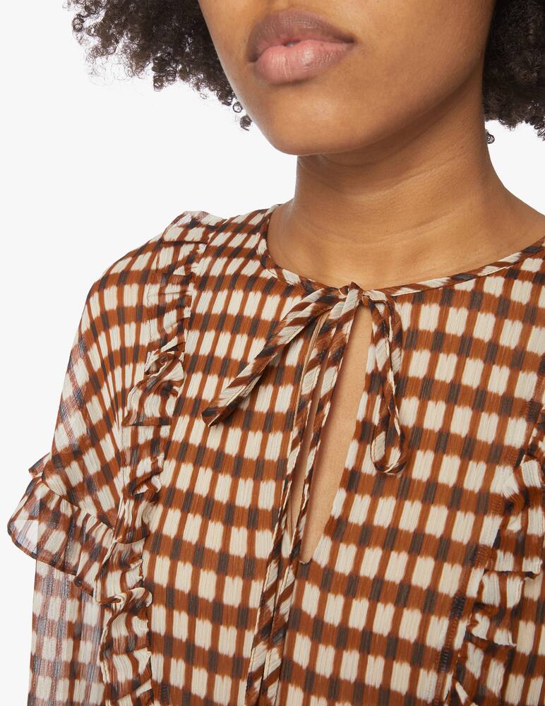 rinascente iBlues Vestito a manica lunga stampa a quadri Laser - marrone