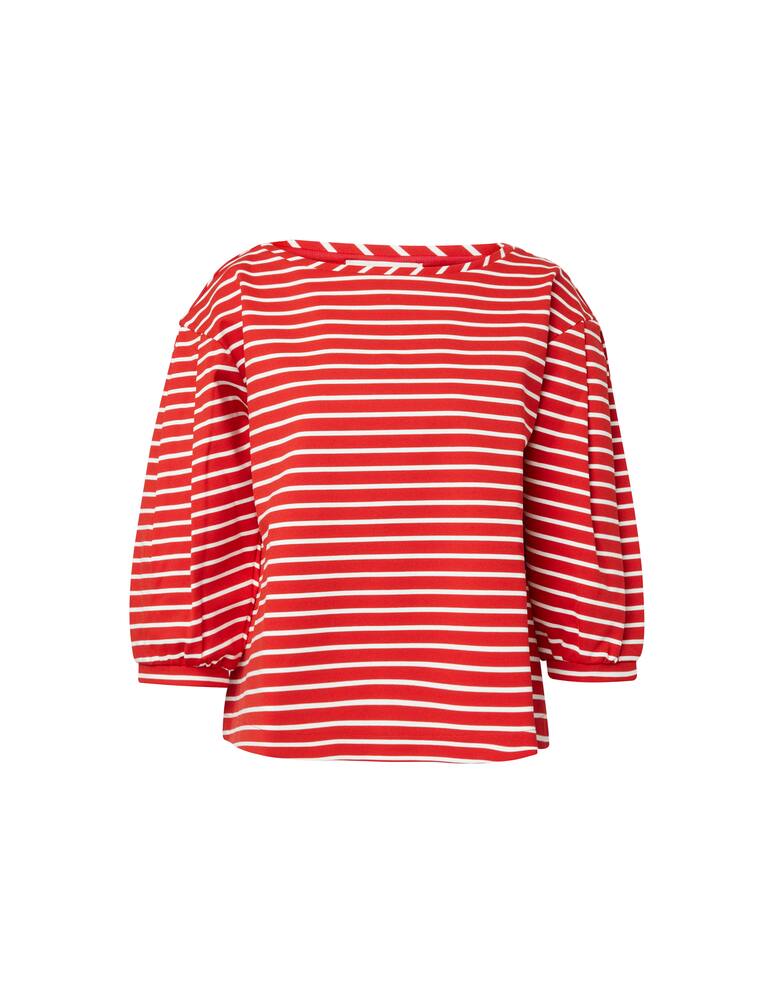 rinascente iBlues Blusa in cotone rigata con manica sbuffo Kenya - rosso