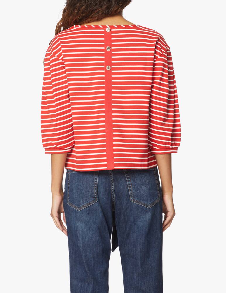 rinascente iBlues Blusa in cotone rigata con manica sbuffo Kenya - rosso