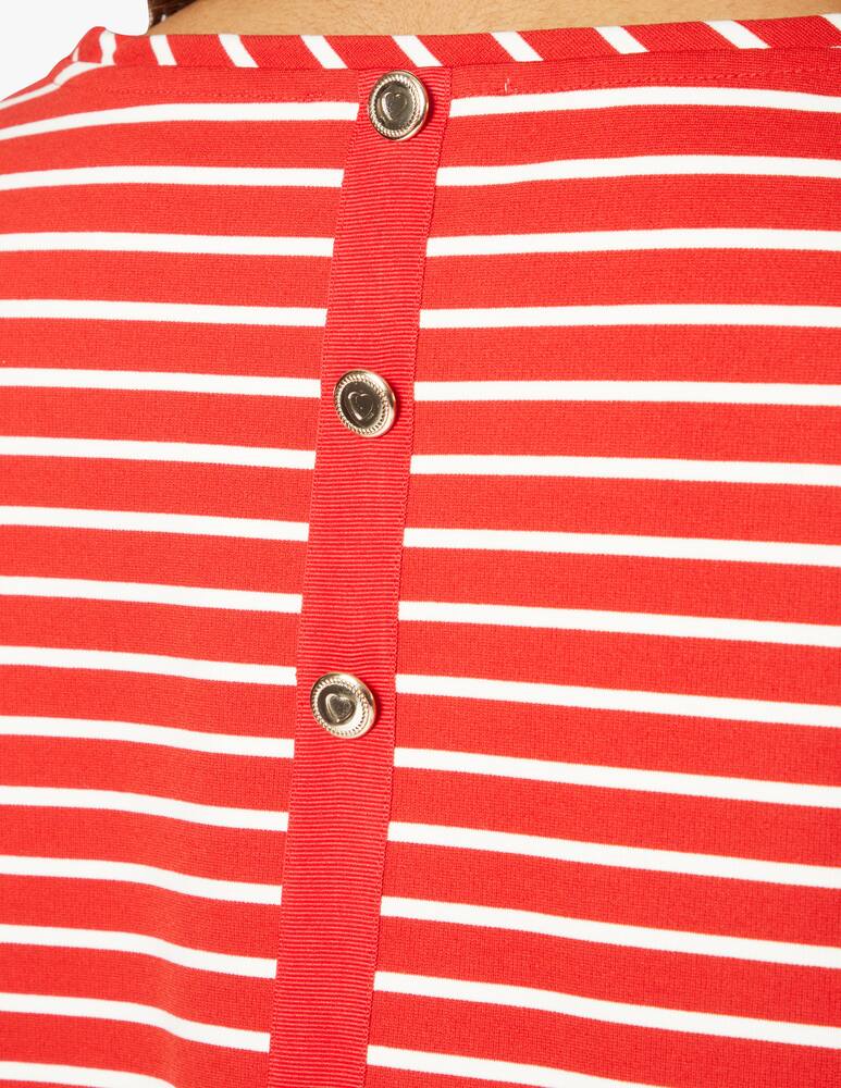 rinascente iBlues Blusa in cotone rigata con manica sbuffo Kenya - rosso