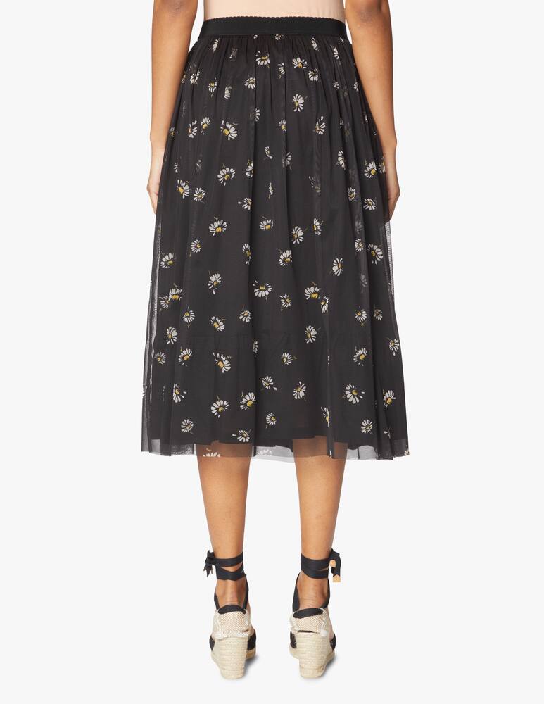 rinascente iBlues Gonna in tulle con stampa margherite Potenza - nero