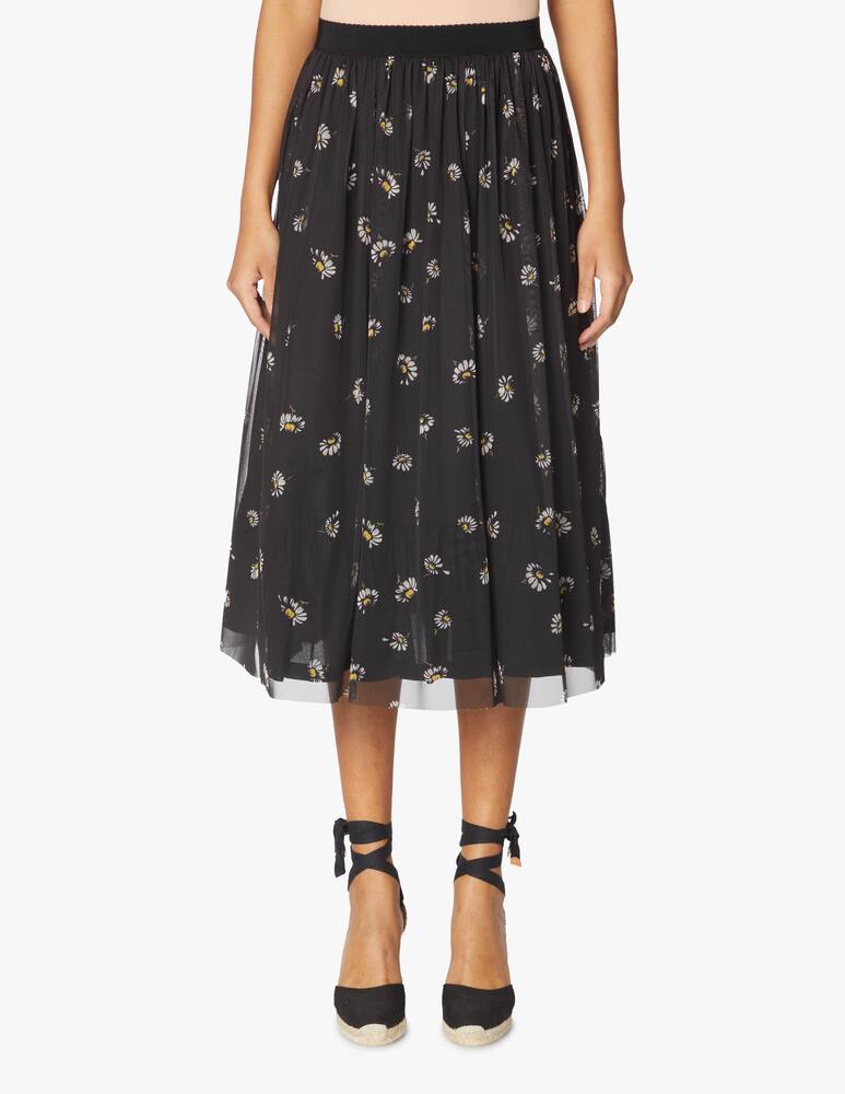 rinascente iBlues Gonna in tulle con stampa margherite Potenza - nero