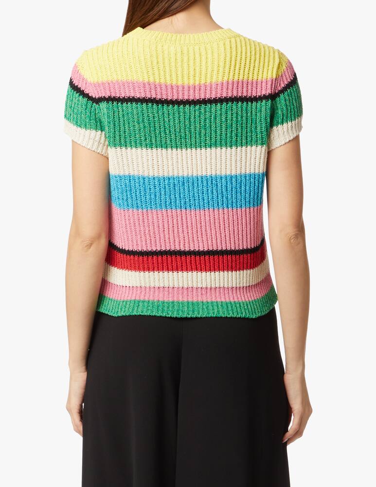 rinascente Marella Maglioncino a costa inglese in cotone - multicolor