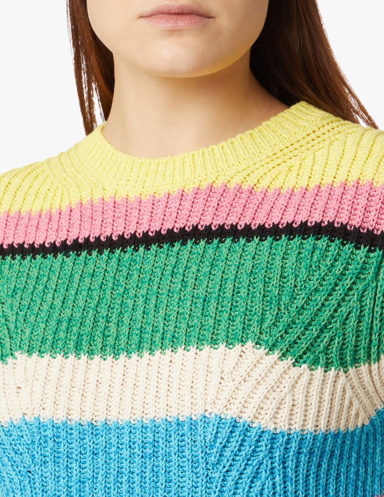 rinascente Marella Maglioncino a costa inglese in cotone - multicolor