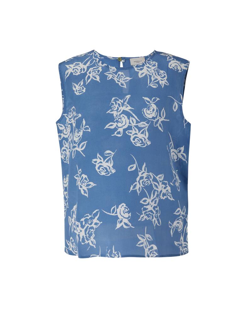 rinascente Marella Canotta in seta Rivista - azzurro