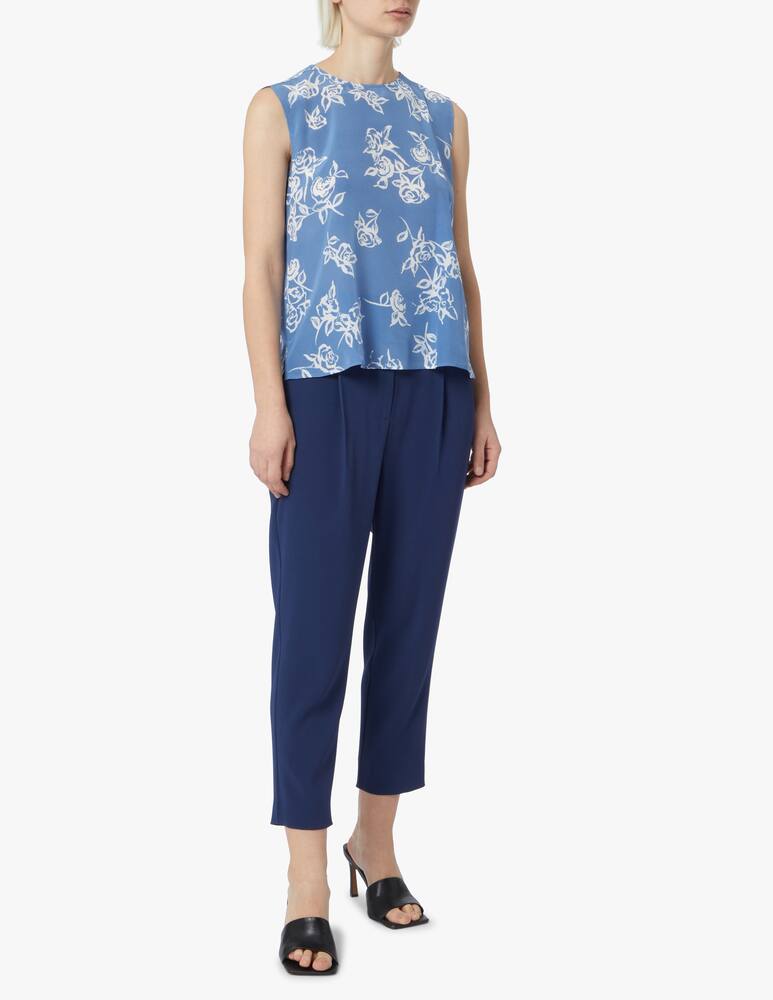 rinascente Marella Canotta in seta Rivista - azzurro