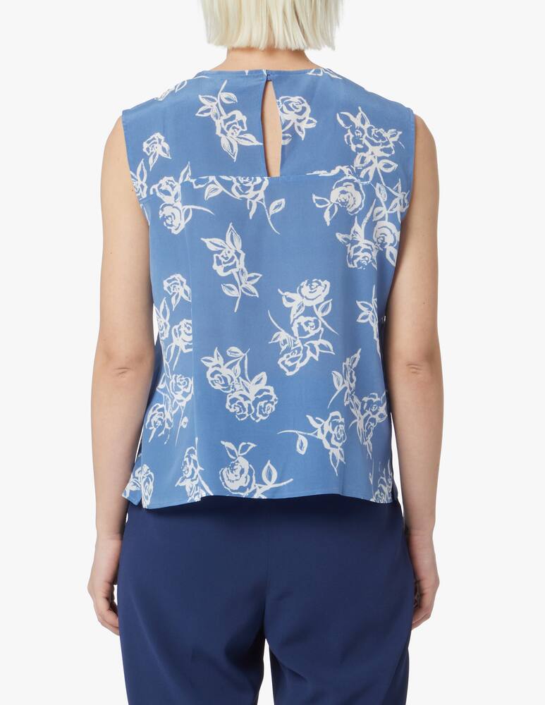 rinascente Marella Canotta in seta Rivista - azzurro