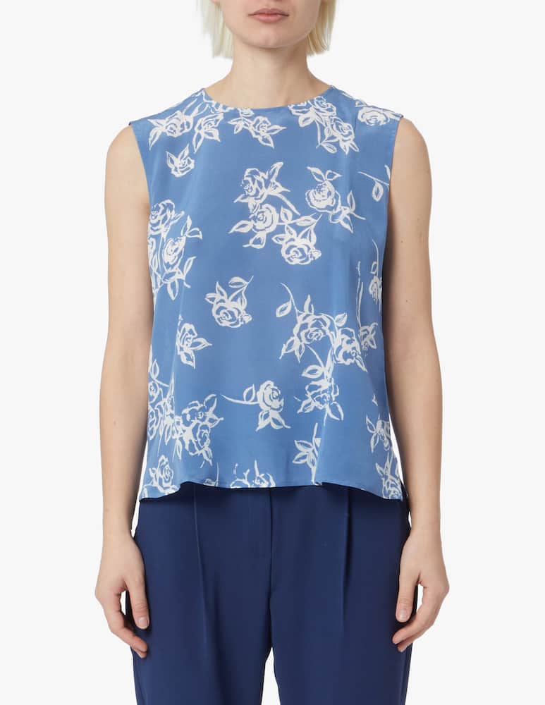 Marella Rivista silk tank top - light blue - picture 1 Marella Rivista silk tank top - light blue - picture 1