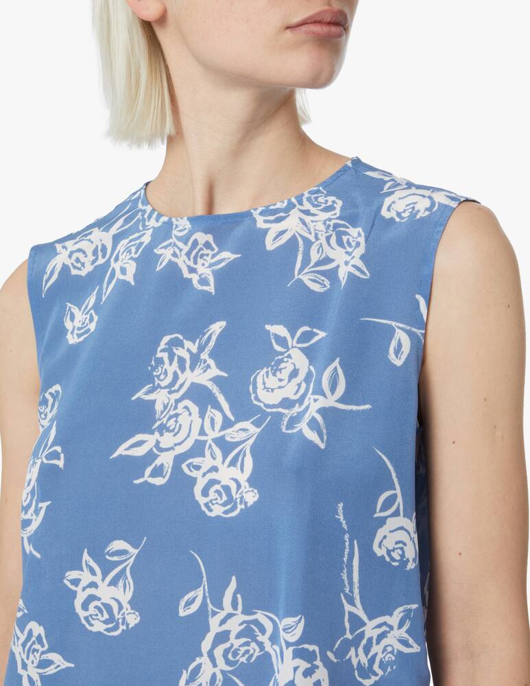 rinascente Marella Canotta in seta Rivista - azzurro