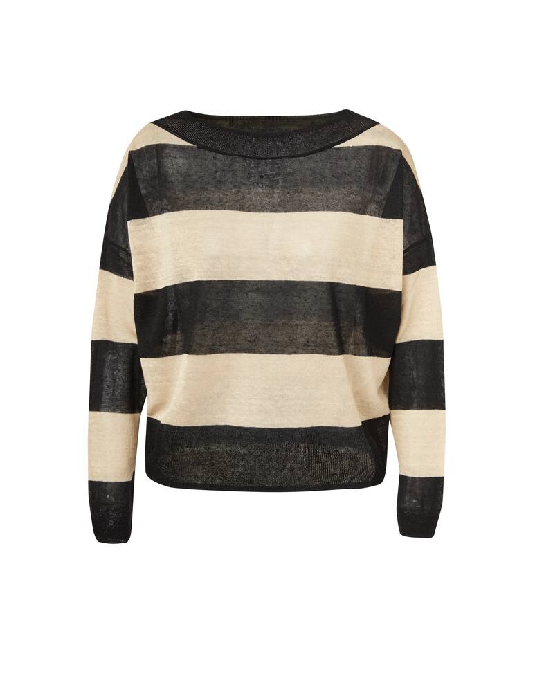 rinascente iBlues Bussola linen blend long sleeves top - black